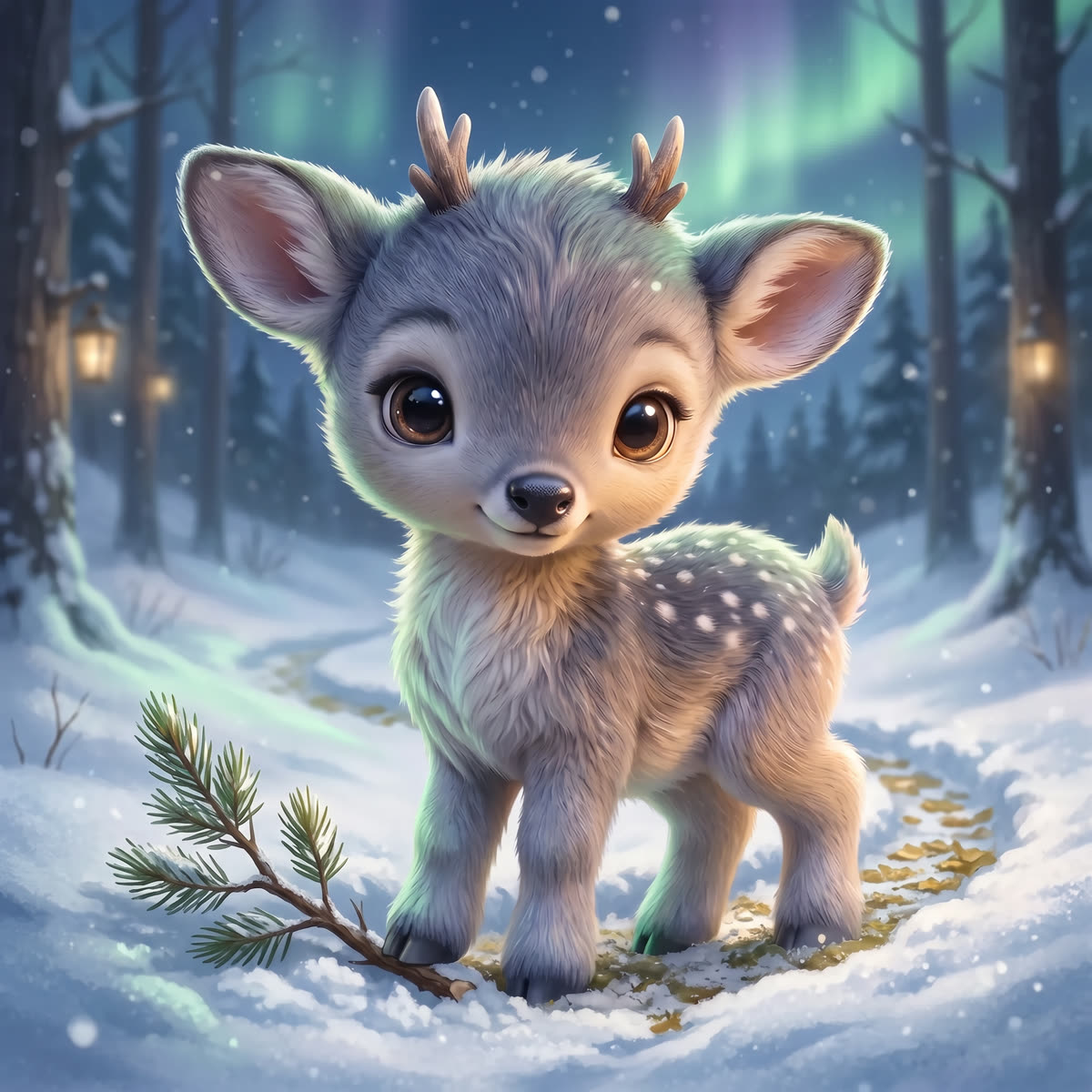 George Deer, illustrated in the Aurora Forest style